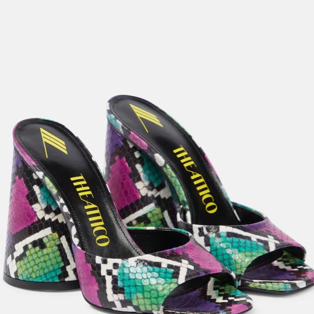 The Attico Luz multi snake effect mules size 41